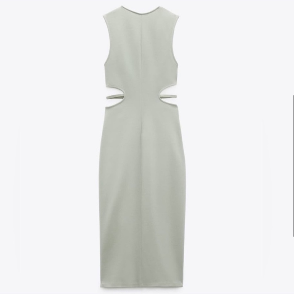 Zara Gray Cut-Out Midi Dress - Picture 5 of 6